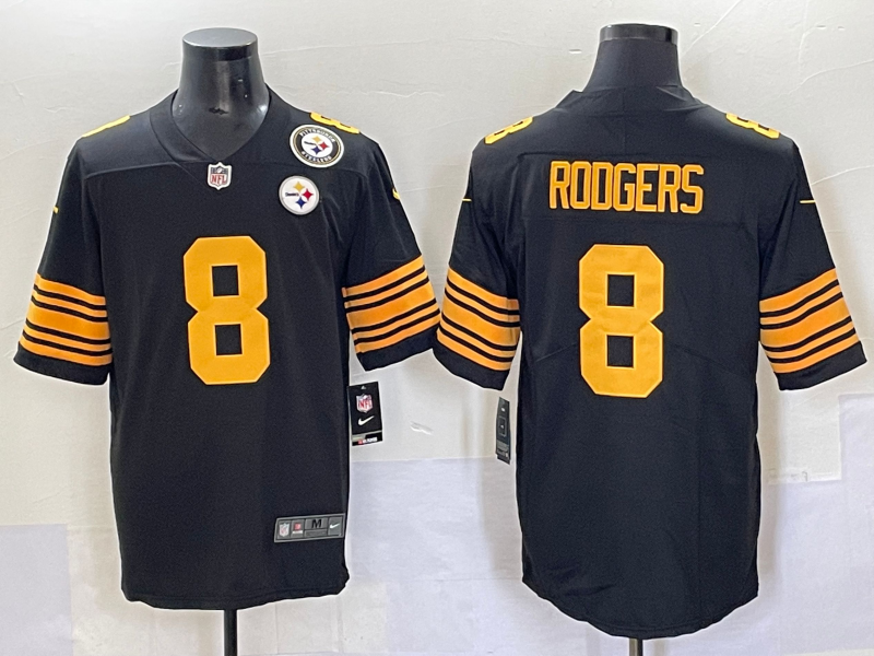 Men Pittsburgh Steelers #8 Rodgers Black Nike Limited NFL 2025 Jersey 004